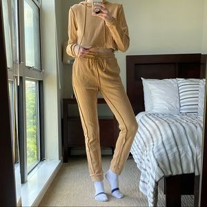 Danielle Guizio Sweatsuit in Camel Khaki